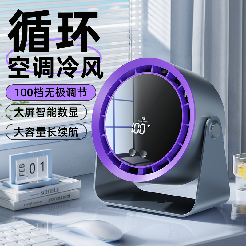 桌面风扇小型静音办公室桌上面2025新款台式电风扇家用壁挂厨房