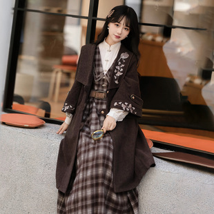 2026年春季 词改良汉元 9381汉服套装 女大衣衬衣连衣裙套装 素新中式