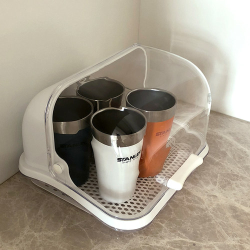 厨房水杯收纳层架塑料带盖子食品餐具收纳盒碗筷奶瓶沥水架水杯置