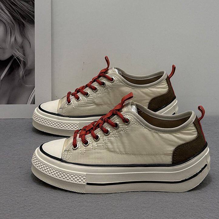 薄款透气帆布小白鞋女款2026夏季新款软底舒适不累脚平底休闲板鞋