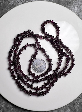 天然紫牙乌石榴石碎石半成品diy项链手链耳环配饰长度80，颗粒3-5