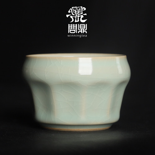问鼎汝窑天青老款圆融杯手工茶杯