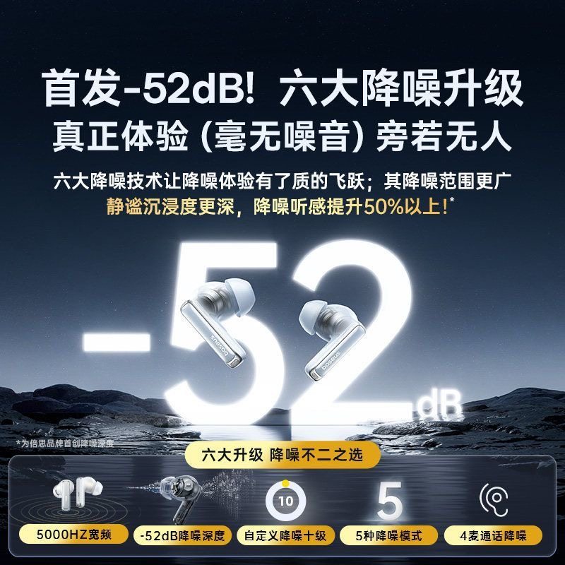 倍思M2spro蓝牙耳机降噪无线2026新款高音质适用苹果升级款袋装,影音电器,蓝牙耳机,淘宝优惠券,粉丝福利购,淘宝优惠卷