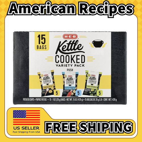 美国直邮HEB Kettle Cooked Potato Chips Variety Pack 混合薯片