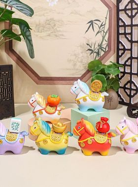 小马福福转转乐摆件桌面装饰品学生儿童礼物生肖摆件寺庙文创礼品