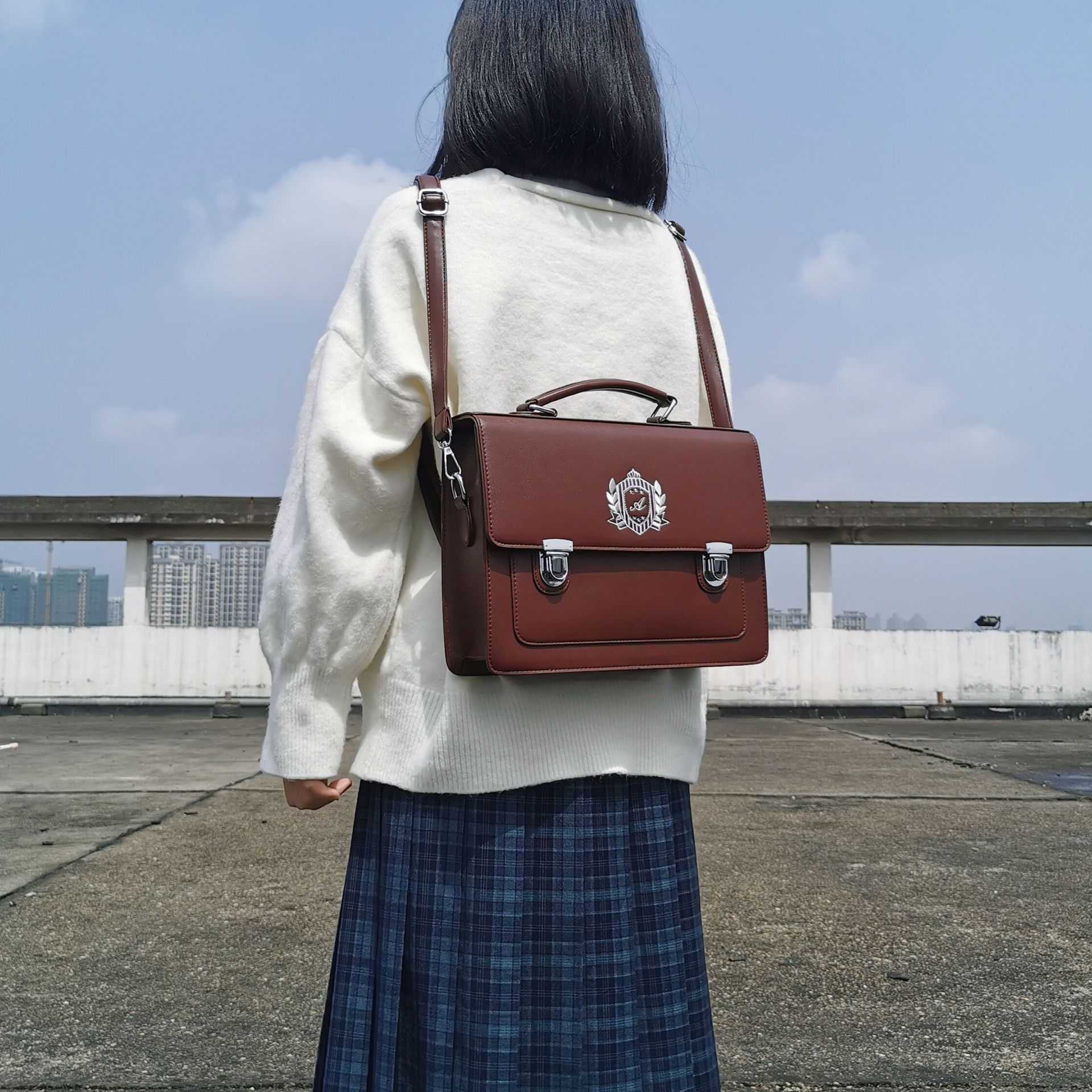 新款JK制服包校供包邮差包双肩斜挎单肩手提女包包百搭学院剑桥
