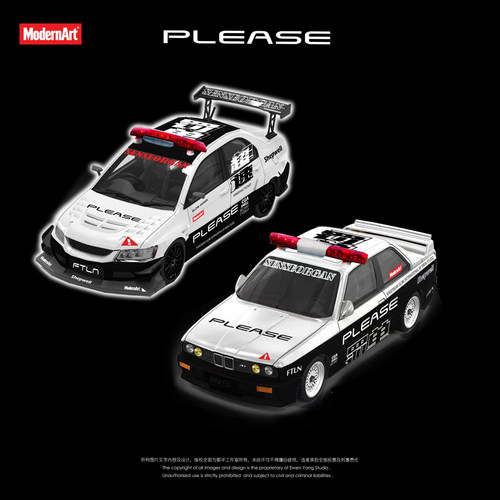 【现货展会版】潮艺 1:64 三菱EVO9宽体 罚单警车 合金车模