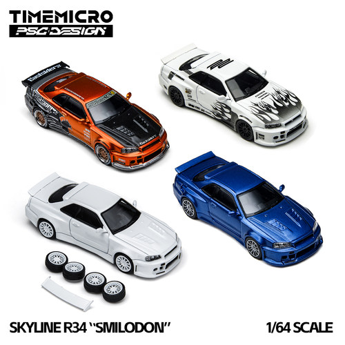 TimeMicro×PSC车舍1:64尼桑R34齿虎Eastsiderz致敬版合金车模