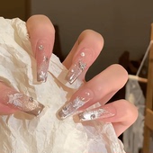 林先生穿戴甲片手作爆闪猫眼镜面法式 蝴蝶穿戴甲中国风长甲可拆卸