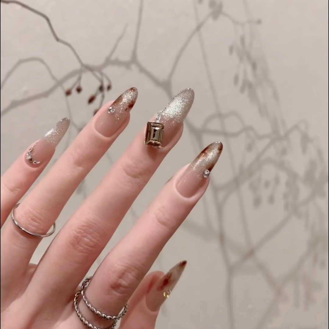 金秋猫眼豹纹成品假指甲