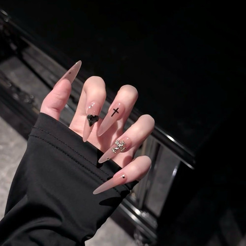 秋冬冰肌裸克罗心手工假指甲
