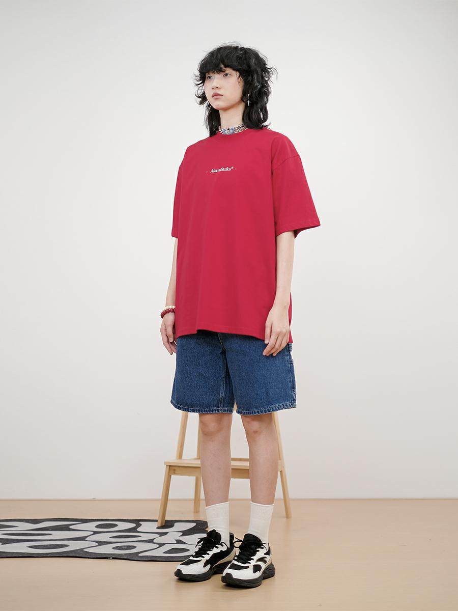 小领口宽松索罗娜休闲字母T恤