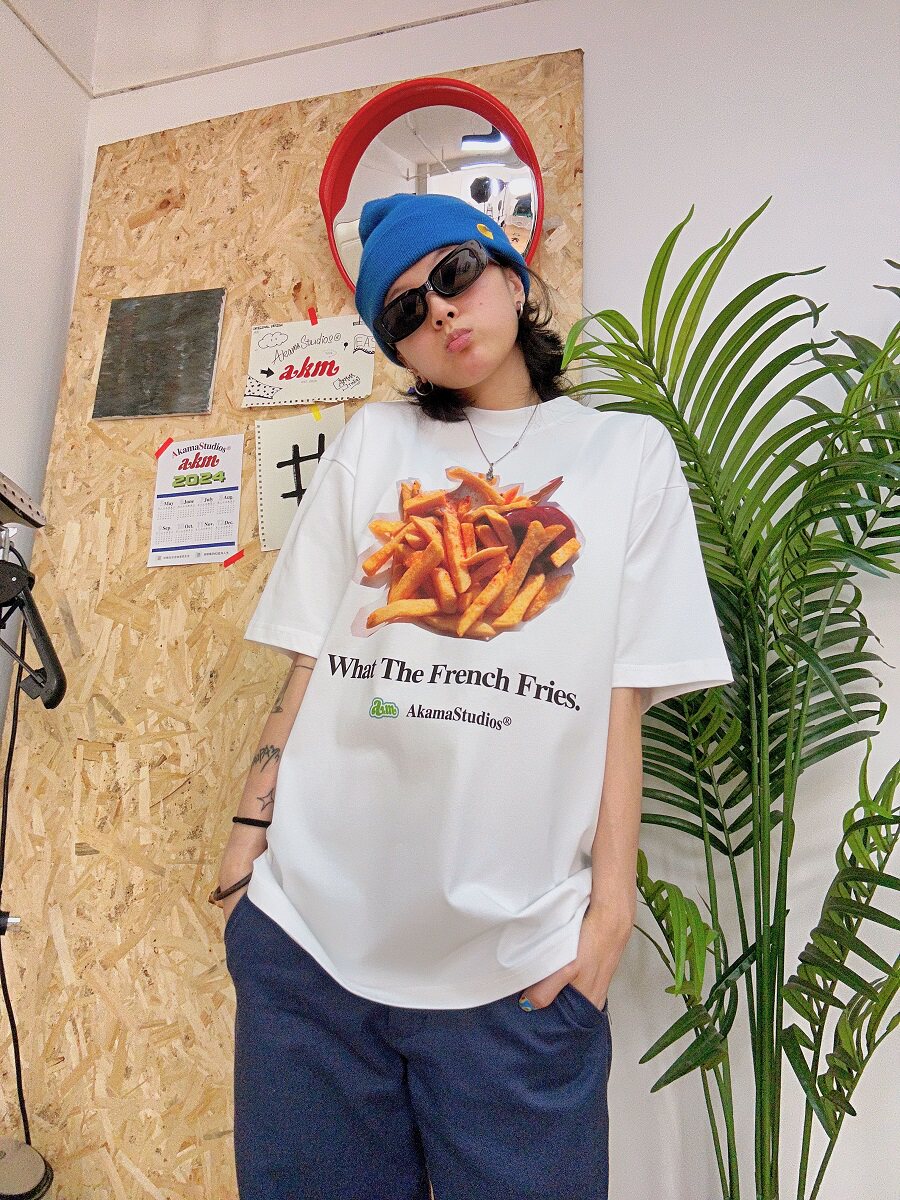 【冰感防晒】索罗娜T恤男女休闲宽松薯条数码直喷印花小领口短袖