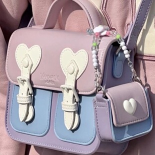 新款 包包可爱奶油少女剑桥包斜挎ins风小方包高级感单肩包甜