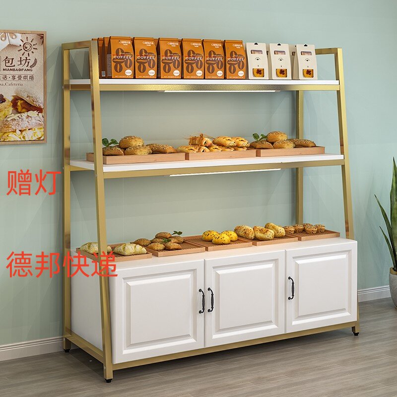 面包店蛋糕店面包柜中岛柜边柜展示柜多层展柜陈列柜烘焙超市货架图片