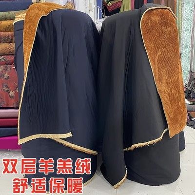纯色加绒加厚三层驼绒