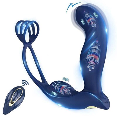 Anal Vibrator Male Prostate Massager Penis Ring Delay Ejacul