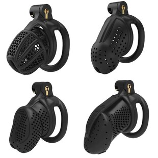 Male Penis Chastity Cage 4 Cock Rings Slave Sex Toy for Men