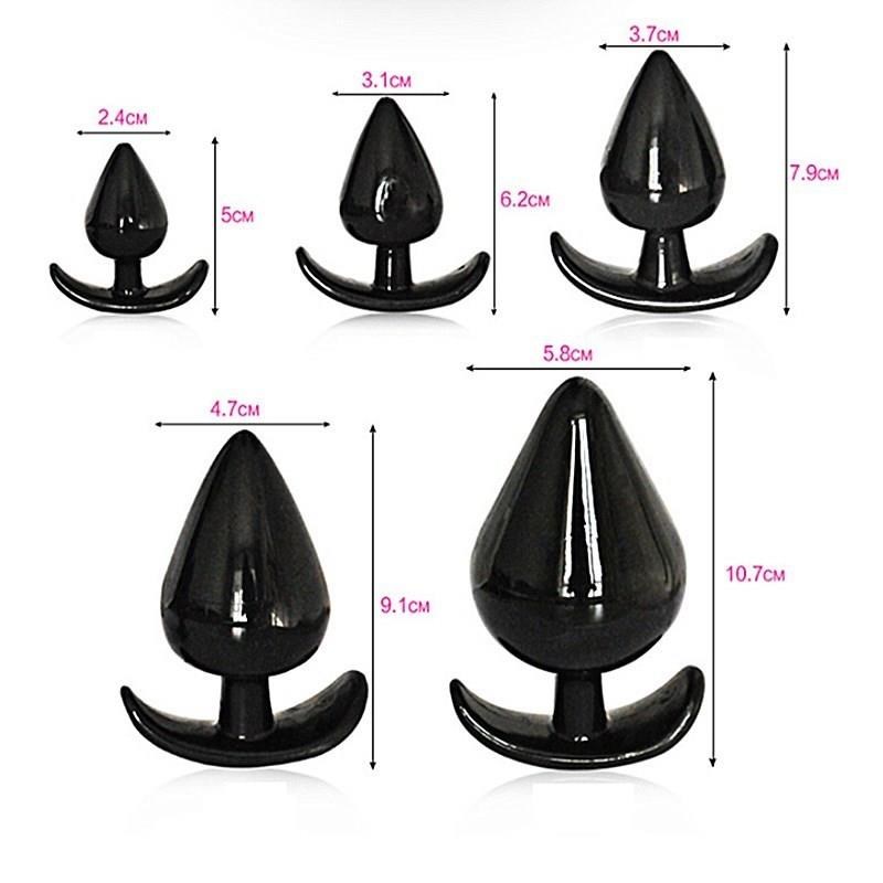 5pcs Silicone Anal Plug Set Anal Tail Buttplug Dilator Expan
