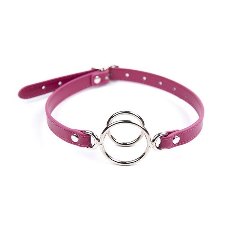 Sex Toys Women And Men Mouth Stuffed PU Leather Double Round