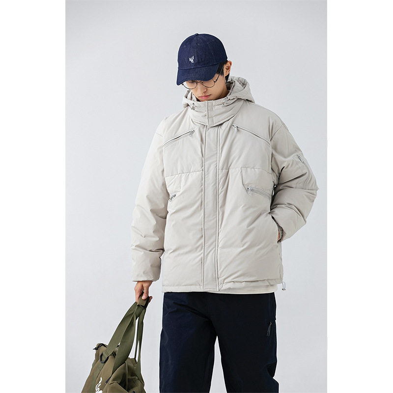 南夏乔装2025冬季新色拉链多口连帽羽绒服日潮cityboy90羽绒袄男,男装羽绒服,电商S006（B521）