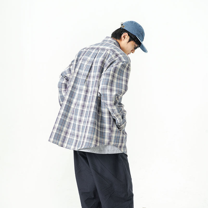 南夏乔装2025春季cityboy宽松阔版多口袋休闲衬衣日潮复古衬衫男,男装衬衫,电商S006（B521）