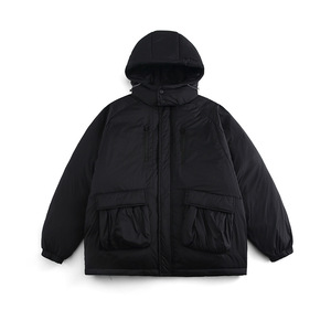 南夏乔装2025冬纯色大口袋连帽羽绒服日系复古保暖90绒工装羽绒袄图片