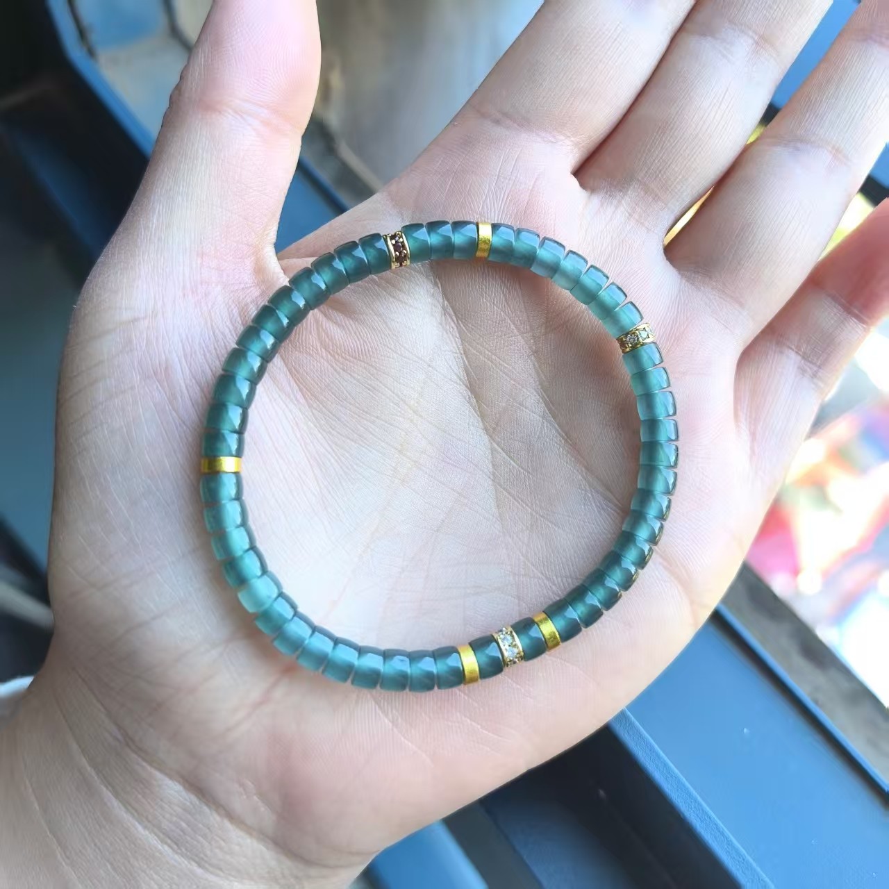 【蓝湖】翡翠手串 蓝水翡翠手链,珠宝/钻石/翡翠,手链/手串,淘宝优惠券,粉丝福利购,淘宝优惠卷