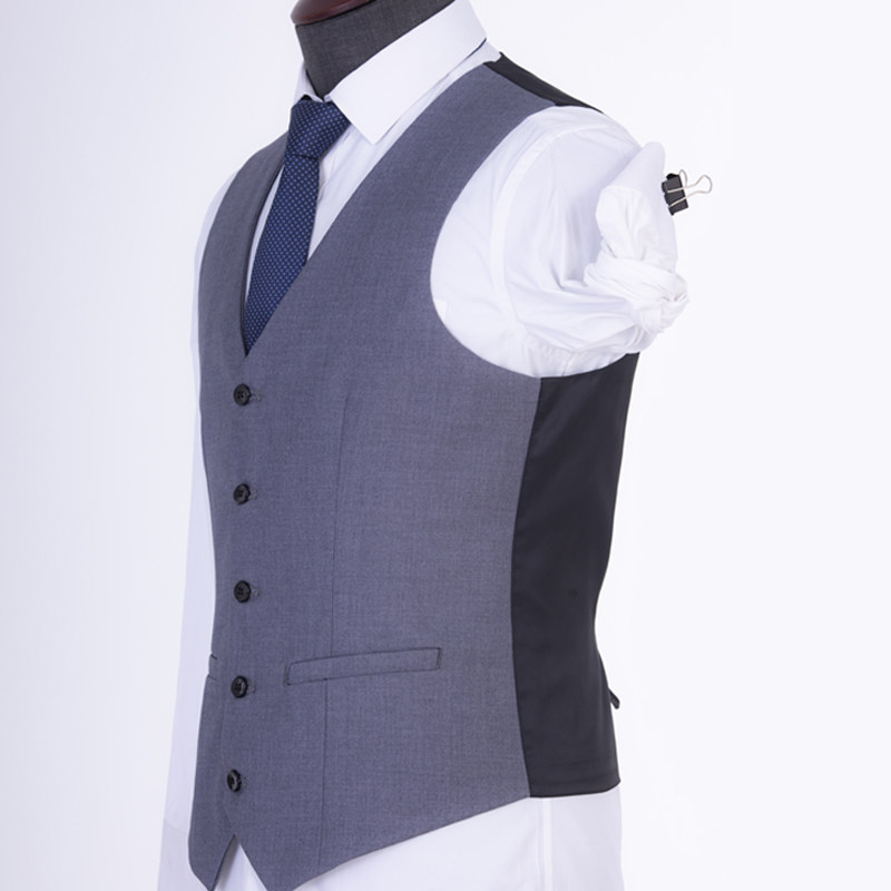 高级感西服马夹男士西装马甲春秋拼接款定制职业台球马甲比赛制服