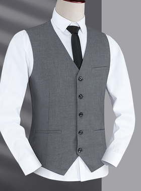 男士西装马甲商务职业背心新郎伴郎结婚礼坎肩兄弟团西服马夹灰色
