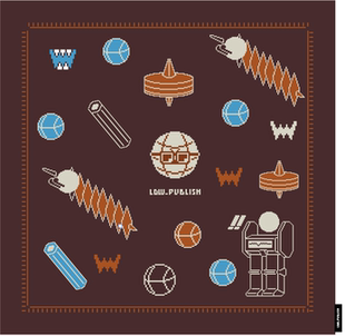 棕方巾 头巾 像素艺术家原创 棉嘻哈街头街舞户外时尚棕方巾