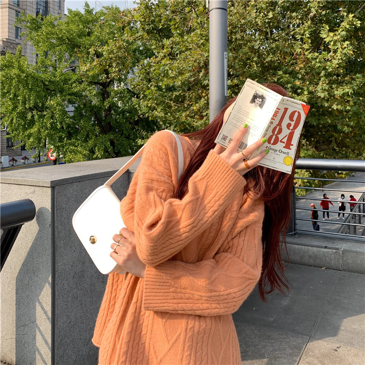 Real shot real price loose Pullover twist casual sweater