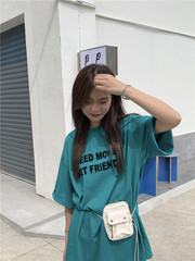 Real price flocking printing loose and versatile short sleeve T-shirt