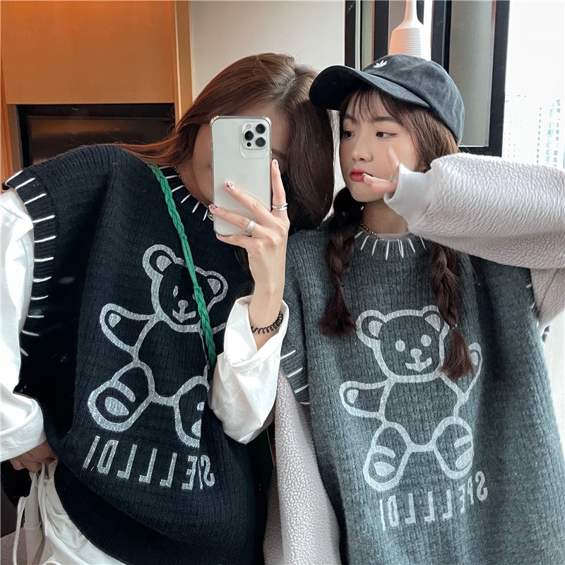 Bear's knitted waistcoat and sweater vest