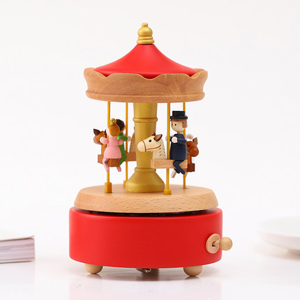 音乐盒木质创意八音盒天空之城旋转木马儿童情人节生日圣诞节礼物