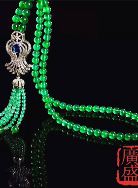 天然绿玛瑙挂件生日礼物毛衣链