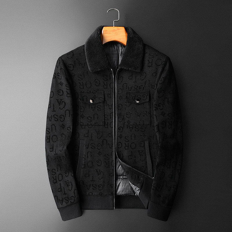 6195莉莉家羊羔毛羽绒服翻领夹克式针织羽绒外套P295，男装羽绒服，电商D207