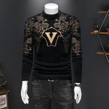 17117P135秋冬天鹅绒羊毛衫毛衣加厚保暖打底针织衫，男装针织衫/毛衣，电商D207