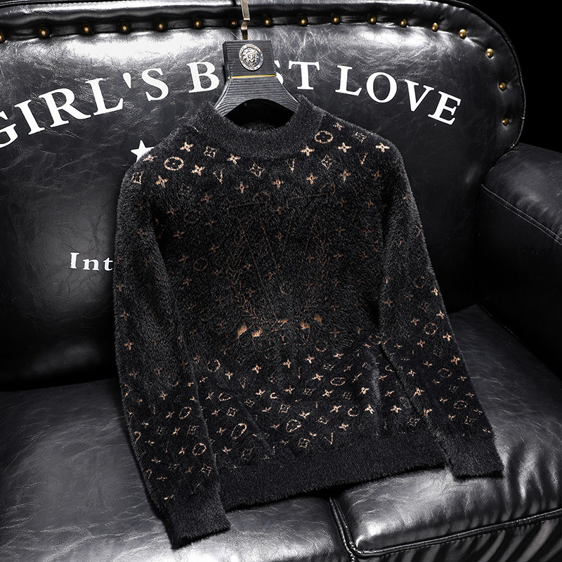 21820莉莉家不断货主推水貂绒毛衣P135控188有4XL可穿210斤，男装针织衫/毛衣，电商D207