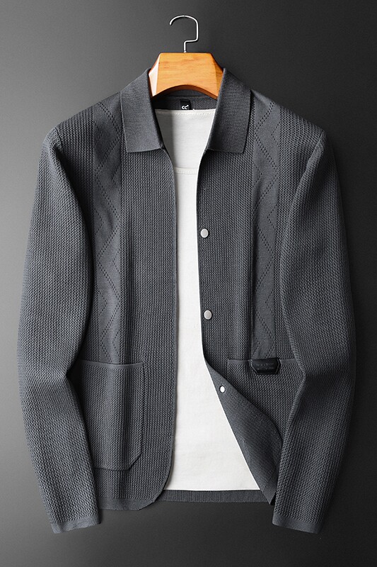 9685莉莉家针织夹克秋冬翻领外套P175有4XL,男装夹克,电商D207