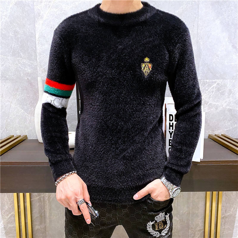 21818莉莉家主推大货水貂绒衫毛衣P135控188有4XL可穿210斤,男装针织衫/毛衣,电商D207