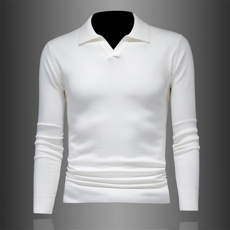 L25203P135秋冬燕子领V领长袖羊毛衫毛衣针织衫套头打底衫，男装针织衫/毛衣，电商D207