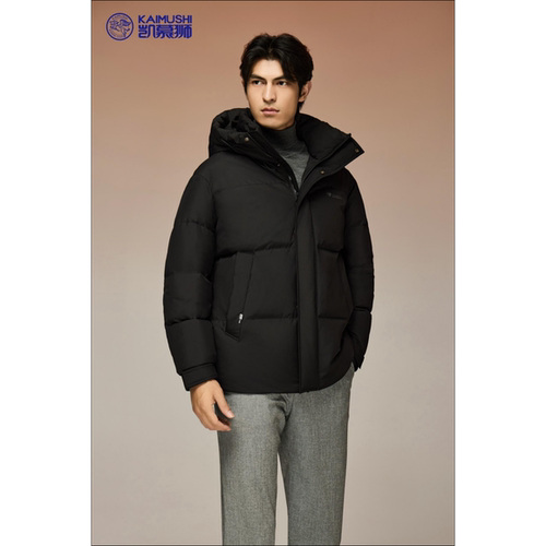 凯慕狮男款冬装新品羽绒服时尚连帽短款纯色加厚外套4160-1