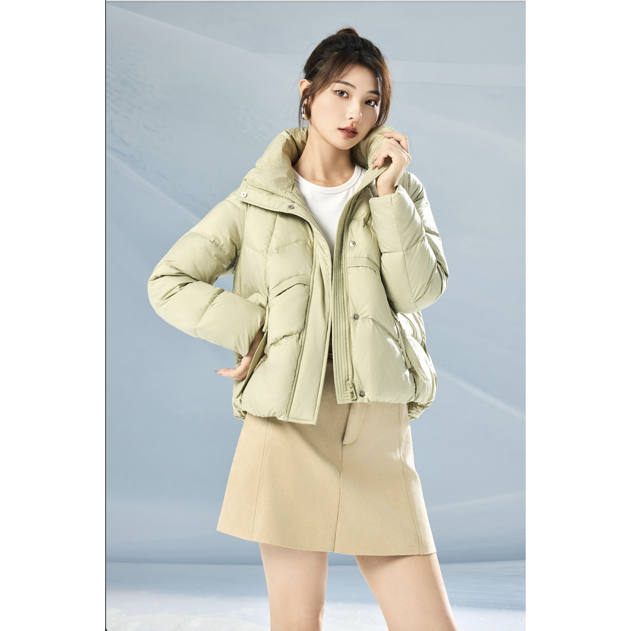 5262凯慕狮2025新款时尚短款面包服羽绒服外套冬季加厚洋气羽绒服