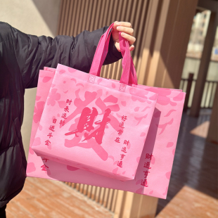 手提袋批发新年袋 服装 覆膜无纺布袋定制礼品袋加厚环保袋时尚 新款