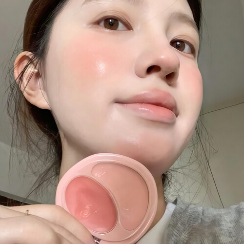 韩系奶杏色！Joocyee酵色双色腮红膏水光膨胀粉紫色日常淡妆爆款