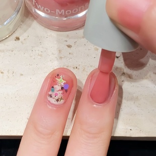 twomoons指甲油2025免烤快干持久 太温柔了 粉白配色 圣诞美甲
