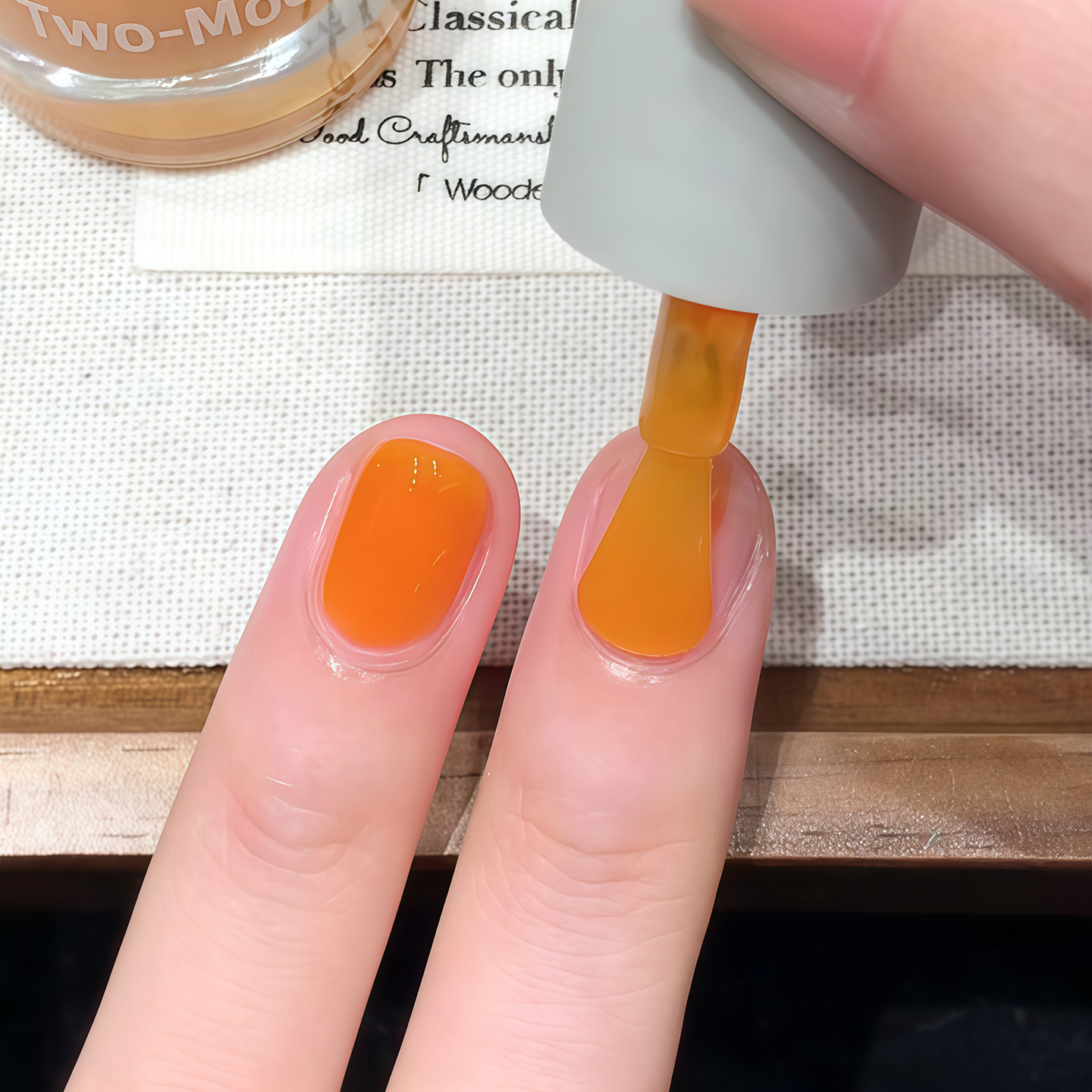 金桔蜜饯~是芬达汽水的颜色！Two-Moons可撕拉水性指甲油免烤快干