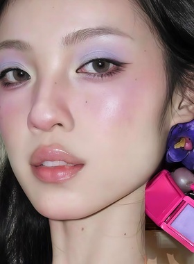 帕斯蒂尔风 紫色鸢尾花！彩色单色眼影盘哑光马卡龙高光爆闪蓝色