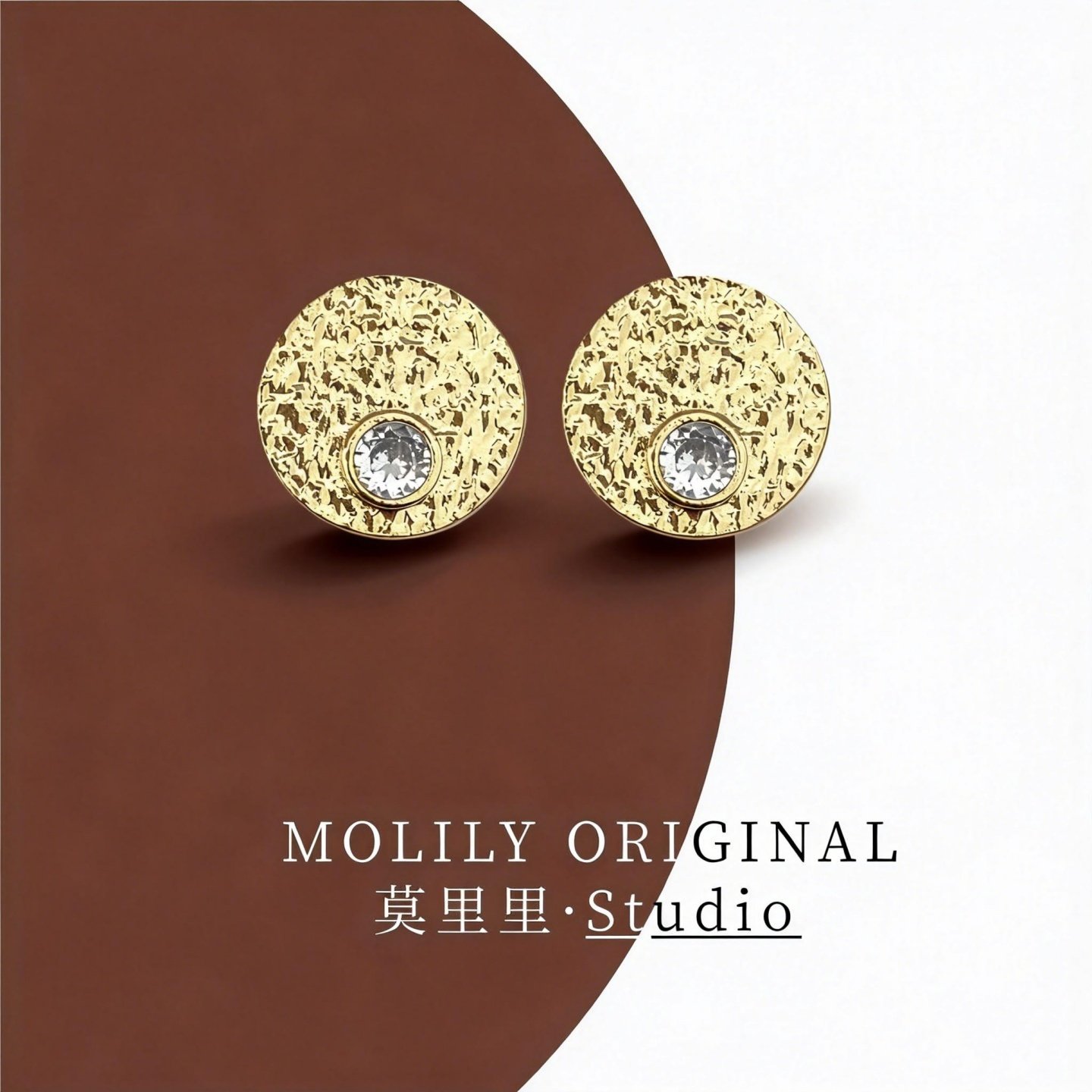 高级感欧美风圆形铜镀金925银针耳钉时尚百搭潮人锆石耳坠通勤女,饰品/流行首饰/时尚饰品新,耳钉,淘宝优惠券,粉丝福利购,淘宝优惠卷